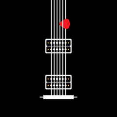 Creative designed of Flat Electric Guitar , Vector Illustrator eps10