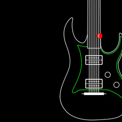 Creative designed of Flat Electric Guitar , Vector Illustrator eps10