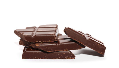 Chocolate bars isolated on white background