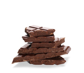 Chocolate bars isolated on white background