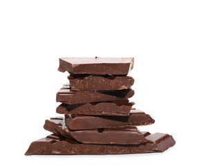 Chocolate bars isolated on white background