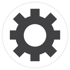 Isolated web button with a piece of gear, Vector illustration