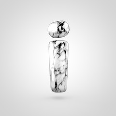 Glossy marble alphabet letter I lowercase isolated on white background.