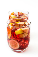 Sangria drink in glass isolated on white background

