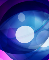 Glossy glass shiny bubble abstract background, wave lines