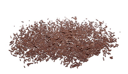 Chocolate sprinkles isolated on white background
