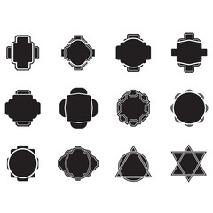 Vector set of various shapes with patterns