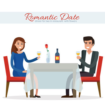 Couple on a date in restaurant.