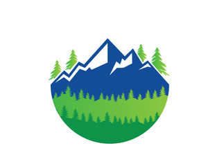 Modern Outdoor Adventure Logo - Green Fresh Mountain View