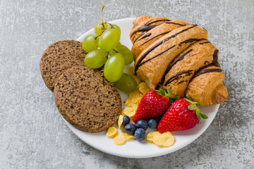 breakfast plate with fruits