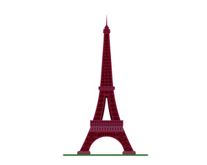 Modern Flat Famous Building, Suitable for Diagrams, Infographics, Illustration, And Other Graphic Related Assets - Red Eiffel Tower