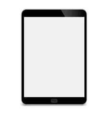 Tuinposter Realistic Tablet PC With Blank Screen. Black. Isolated On White Background. - stock vector © Comauthor