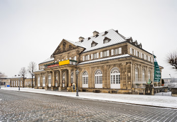 Italienisches Dörfchen im Schnee, Dresden, Sachsen, Deutschland, Europe, öffentlicherGrund