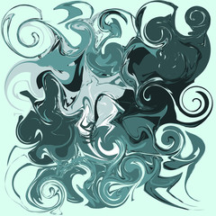 vector teal color liquid marbling pattern