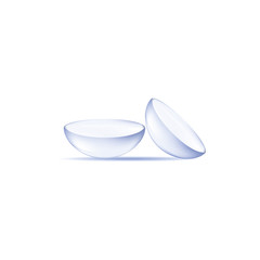 Realistic contact lenses on a white background. Lenses for vision correction. Vector illustration.