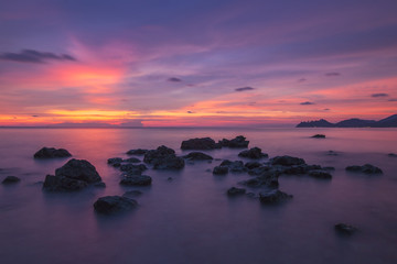 Fototapeta na wymiar The twilight time in the Koh Chang island in Thailand.