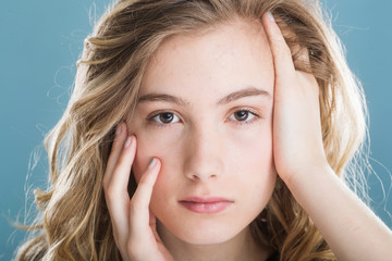 Beautiful close up portrait of teenage girl