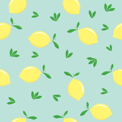 Seamless pattern with lemons. Vector.