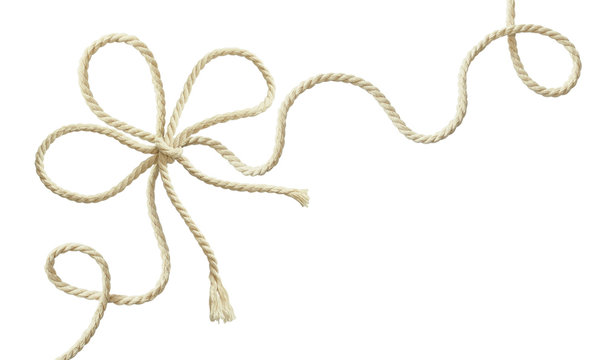 White wavy rope and bow in a corner arrangement