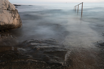 Railing in the Adriatic  Sea in Croatia, Europe