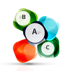 Futuristic flying squares, abstract background template