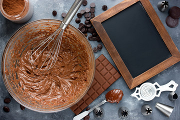 Delicious chocolate frosting for decoration confectionery