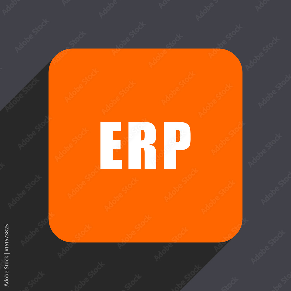 Poster erp orange flat design web icon isolated on gray background