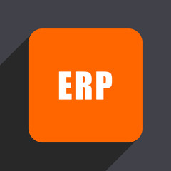 Erp orange flat design web icon isolated on gray background