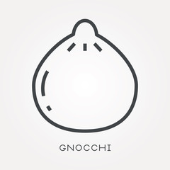 Line icon gnocchi
