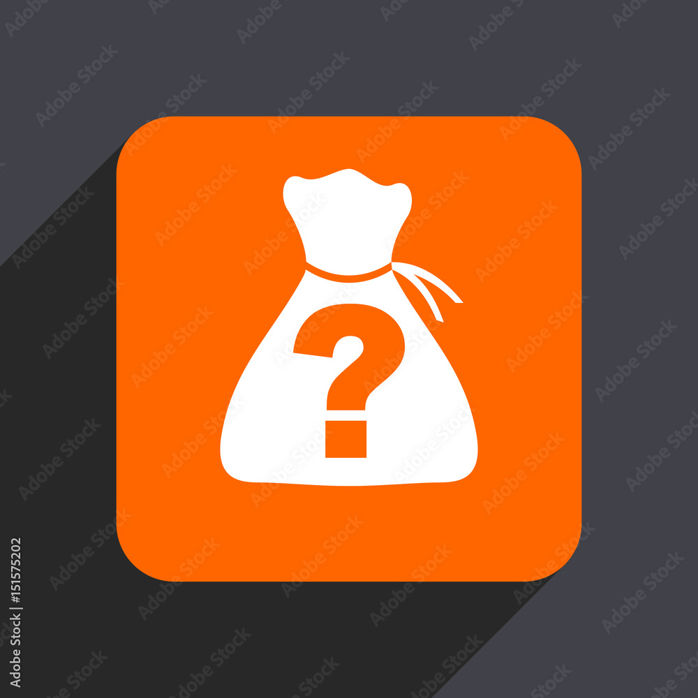 Poster Riddle orange flat design web icon isolated on gray background