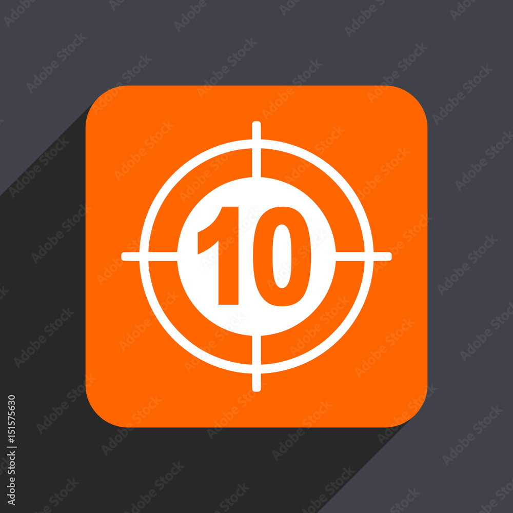 Aufkleber target orange flat design web icon isolated on gray background