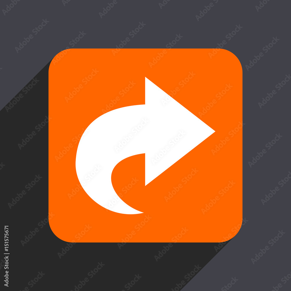 Poster Next orange flat design web icon isolated on gray background