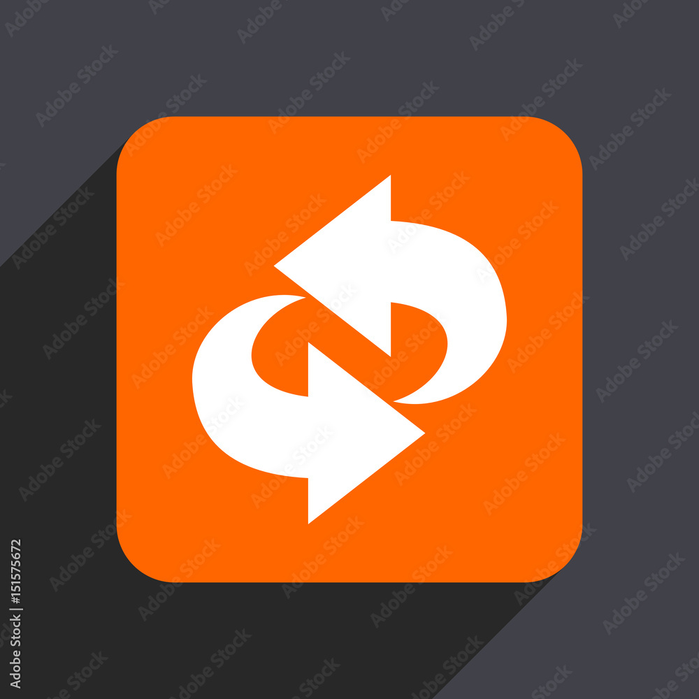 Poster rotation orange flat design web icon isolated on gray background