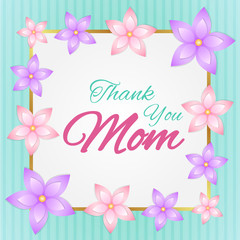Shiny card with flowers for Mother's Day. Vector.