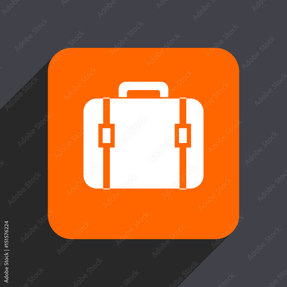 Poster bag orange flat design web icon isolated on gray background