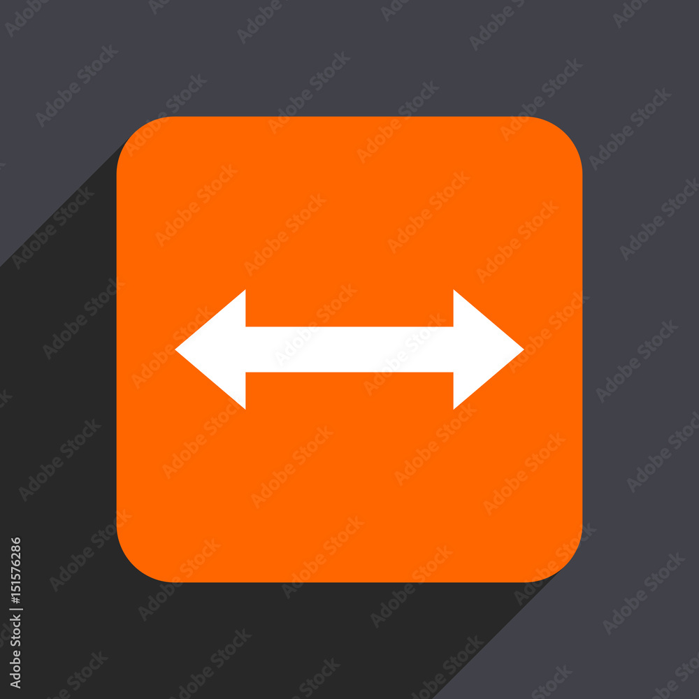 Poster Arrow orange flat design web icon isolated on gray background