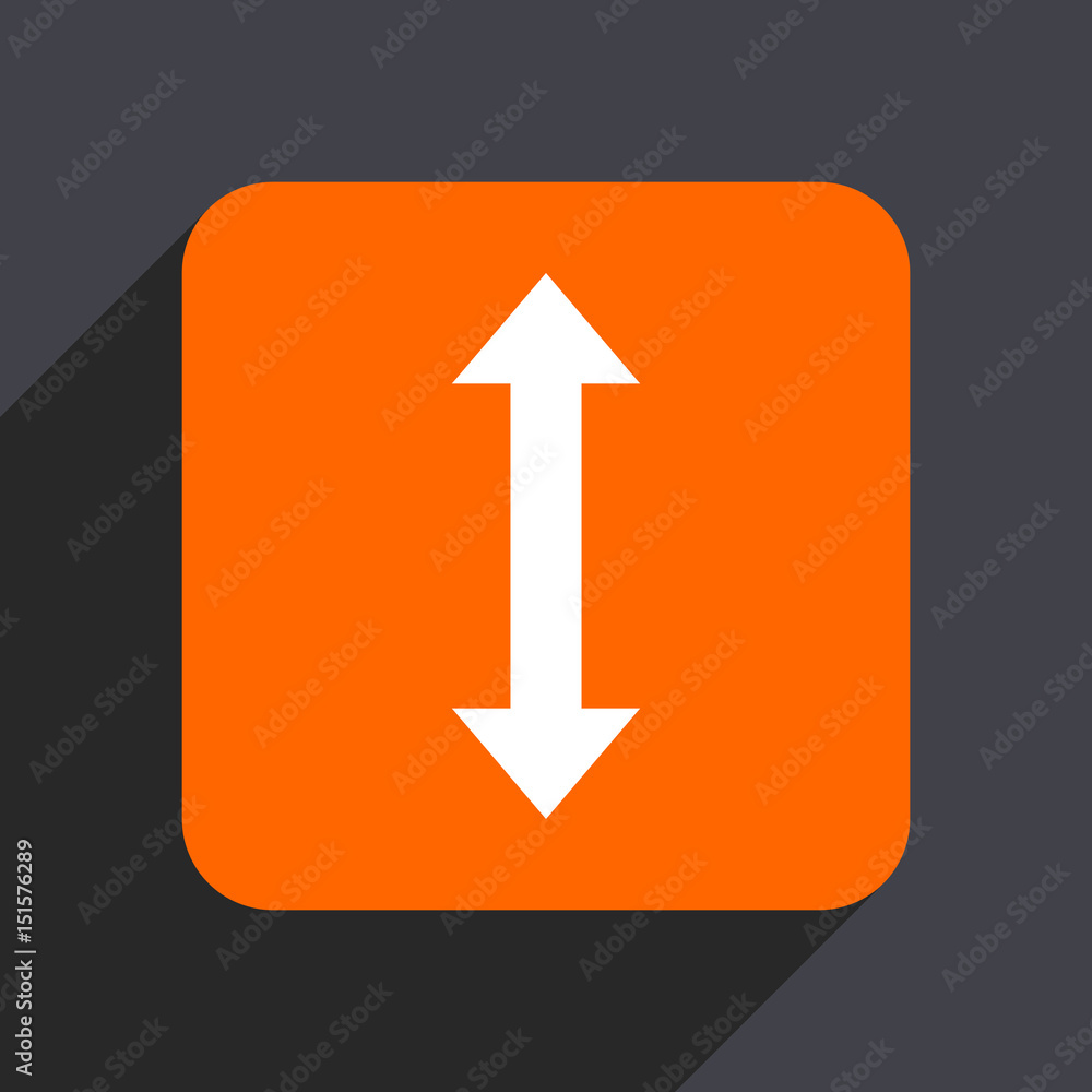 Poster arrow orange flat design web icon isolated on gray background