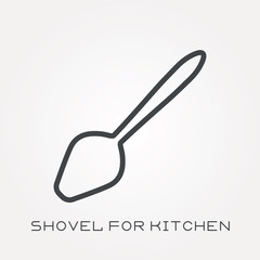 Line icon shovel for kitchen