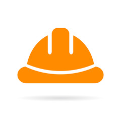 Yellow hard hat vector icon