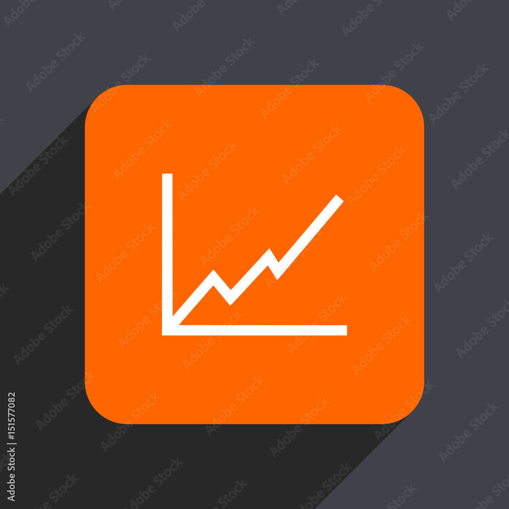 Poster chart orange flat design web icon isolated on gray background