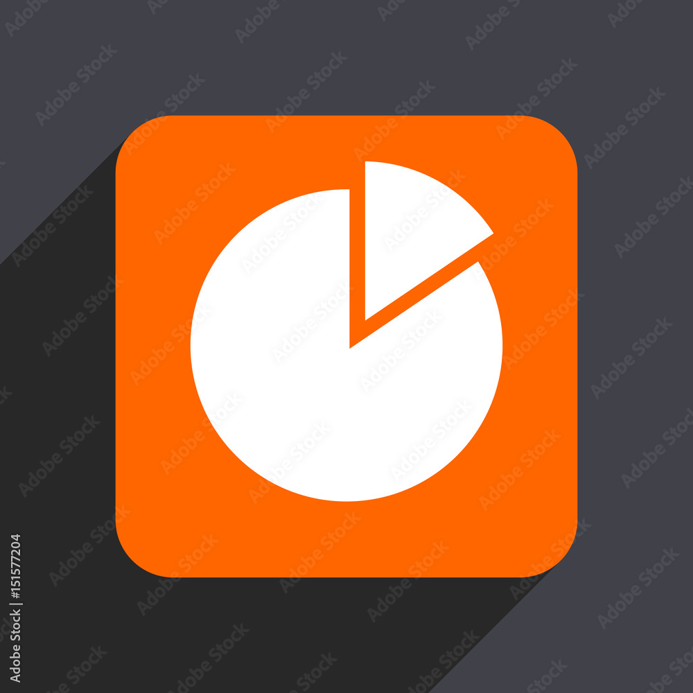 Poster chart orange flat design web icon isolated on gray background