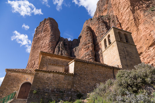 Landscape "Mallos de Riglos" in Huesca, Spain. Instead of climbing famous throughout Europe.