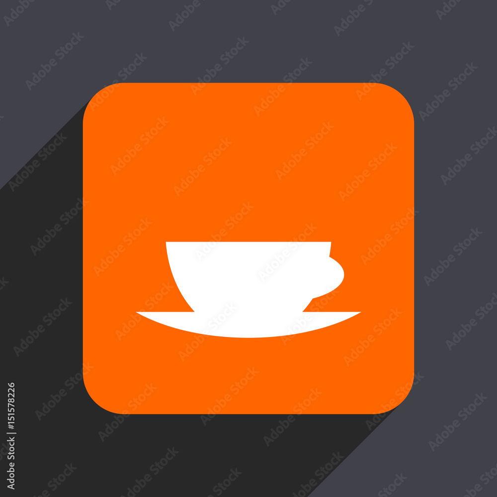 Poster espresso orange flat design web icon isolated on gray background