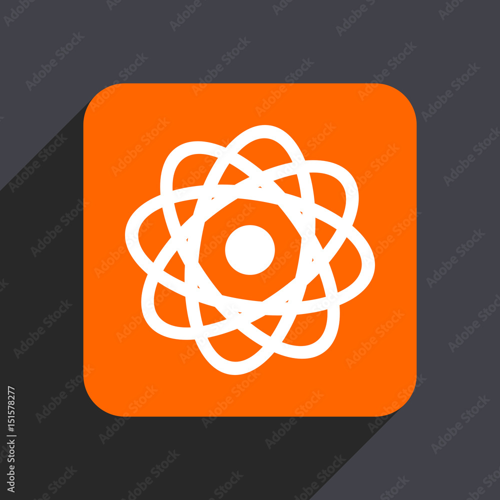 Aufkleber atom orange flat design web icon isolated on gray background