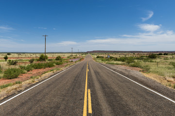 Fototapeta na wymiar Empty Road in the State of New Mexico, USA; Concept for travel in the USA and Road Trip