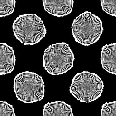 Tree Rings Seamless Vector Pattern. Saw cut tree trunk background. Vector Illustration.