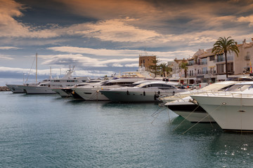 Fototapeta premium Luxury yachts in Puerto Banus, Marbella.