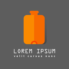 Flat line icon of medical warmer red color