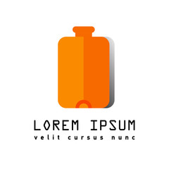 Flat line icon of medical warmer red color