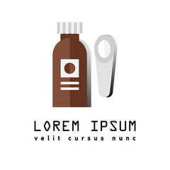 Flat icon of broun bottle